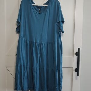 Torrid Blue Midi Sundress with Dolman Sleeves